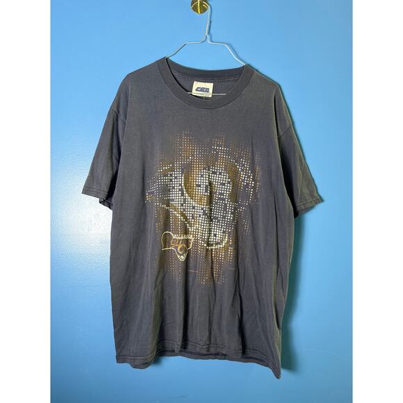 CSA St. Louis Los Angeles Rams American Football Print Black Shirt Men's Large - Picture 1 of 3